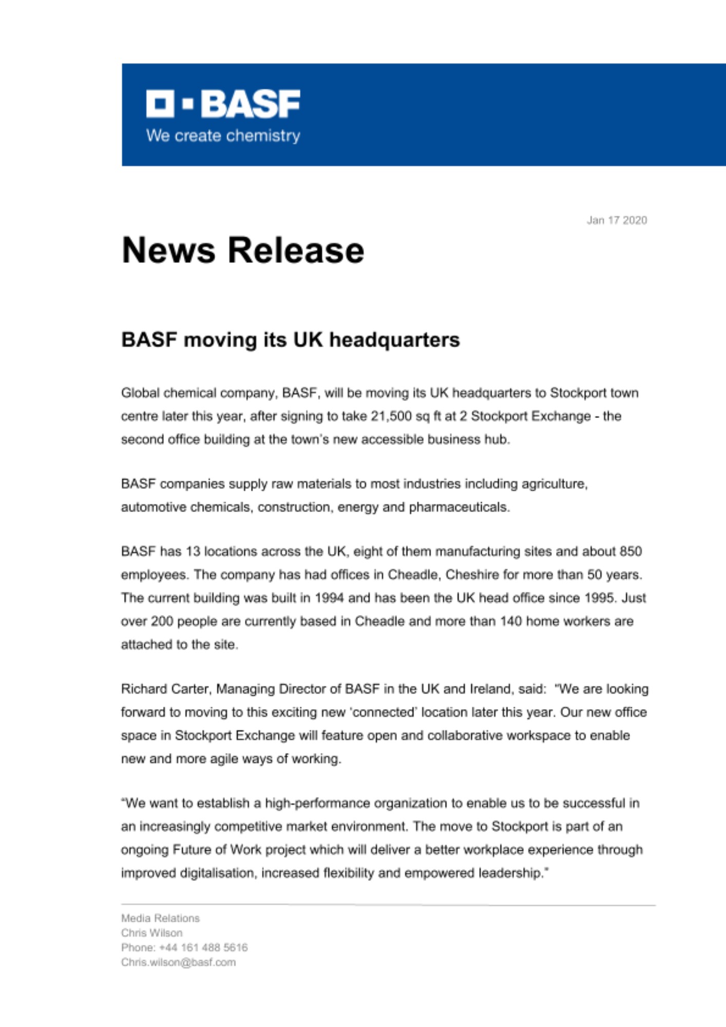 BASF moving its UK headquarters BASF moving its UK headquarters